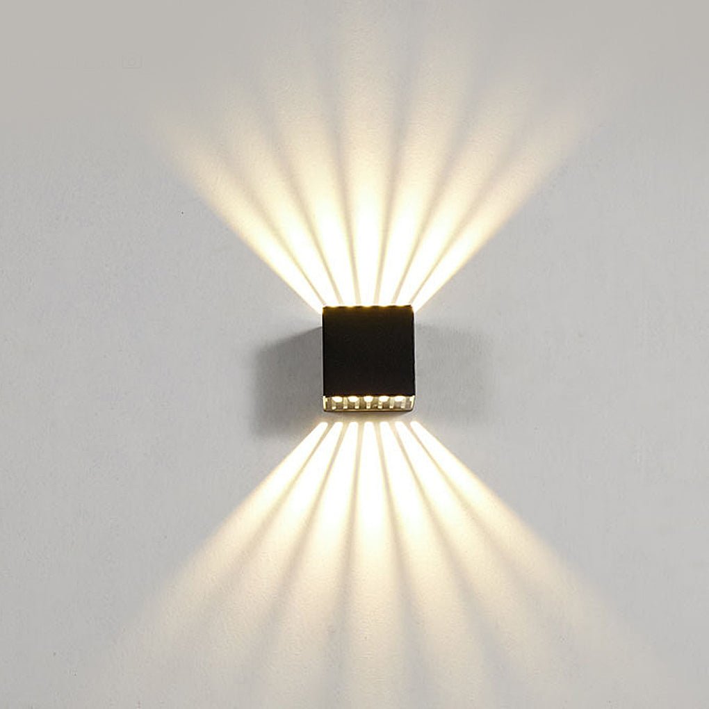 LED Up Down Outdoor Wall Light Industrial Black Aluminum Sconce