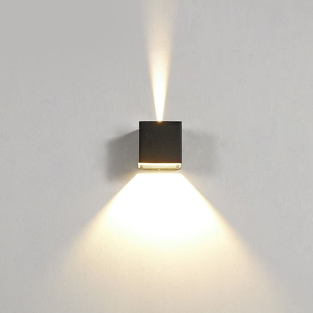 LED Up Down Outdoor Wall Light Industrial Black Aluminum Sconce
