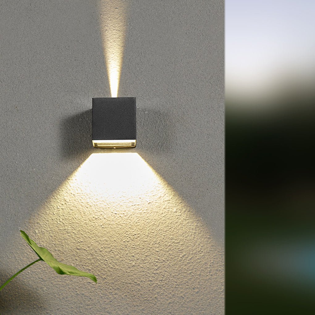 LED Up Down Outdoor Wall Light Industrial Black Aluminum Sconce