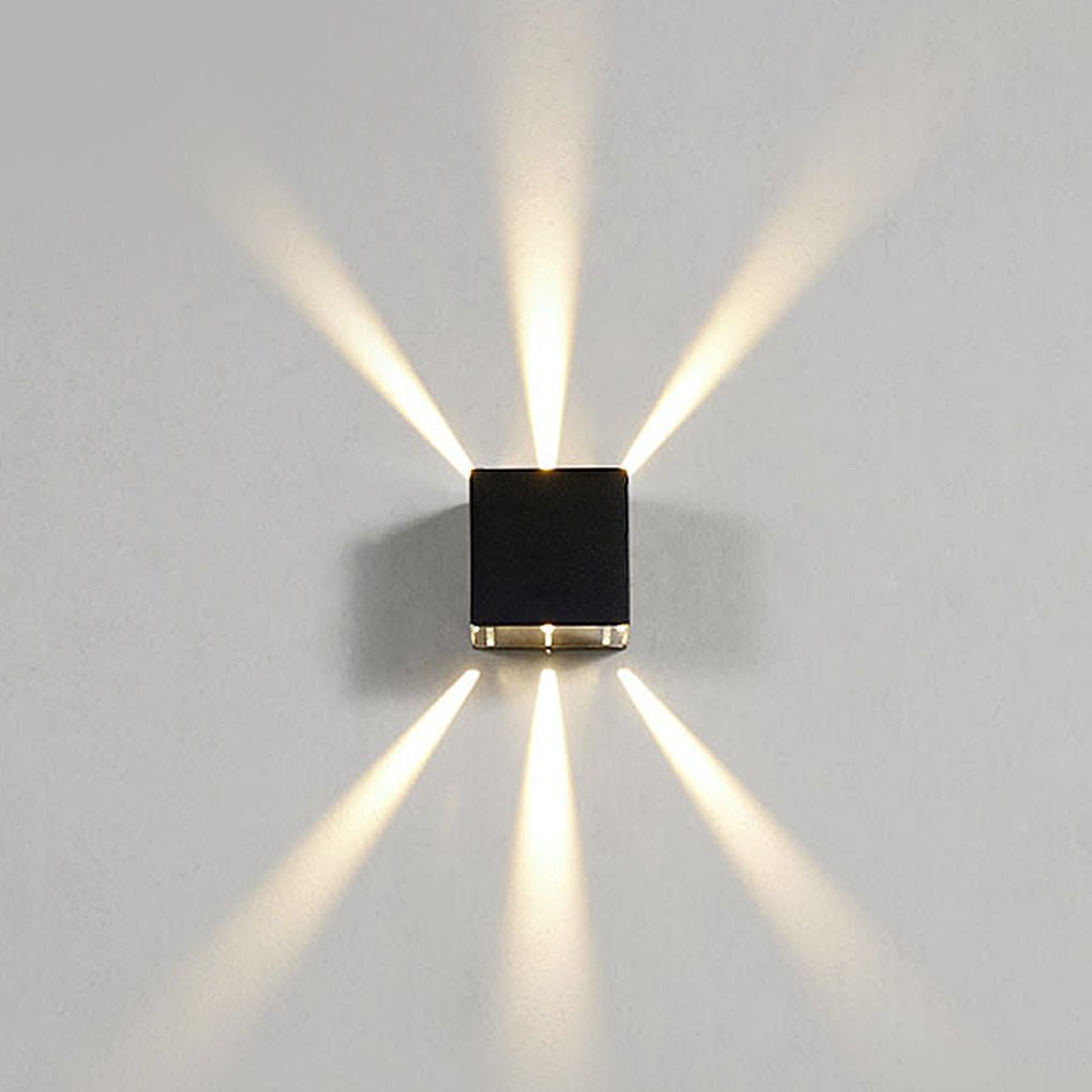 LED Up Down Outdoor Wall Light Industrial Black Aluminum Sconce