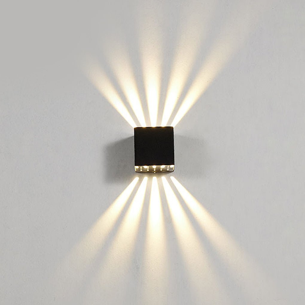 LED Up Down Outdoor Wall Light Industrial Black Aluminum Sconce