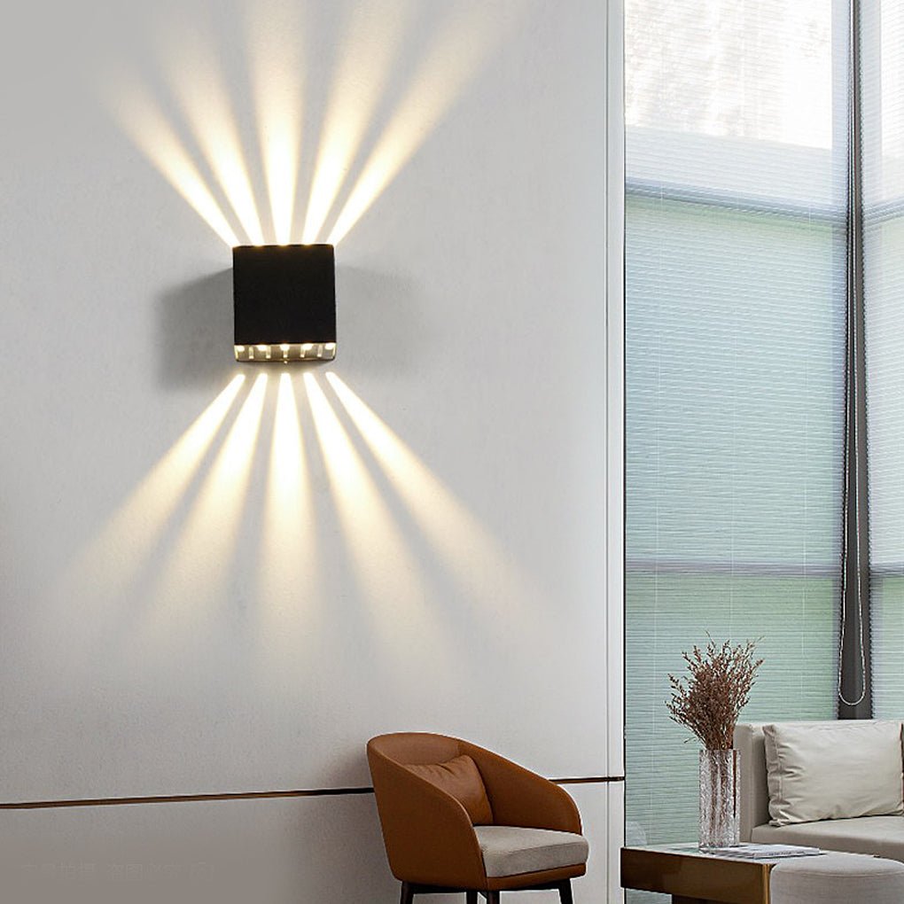 LED Up Down Outdoor Wall Light Industrial Black Aluminum Sconce