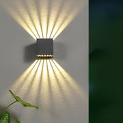 LED Up Down Outdoor Wall Light Industrial Black Aluminum Sconce