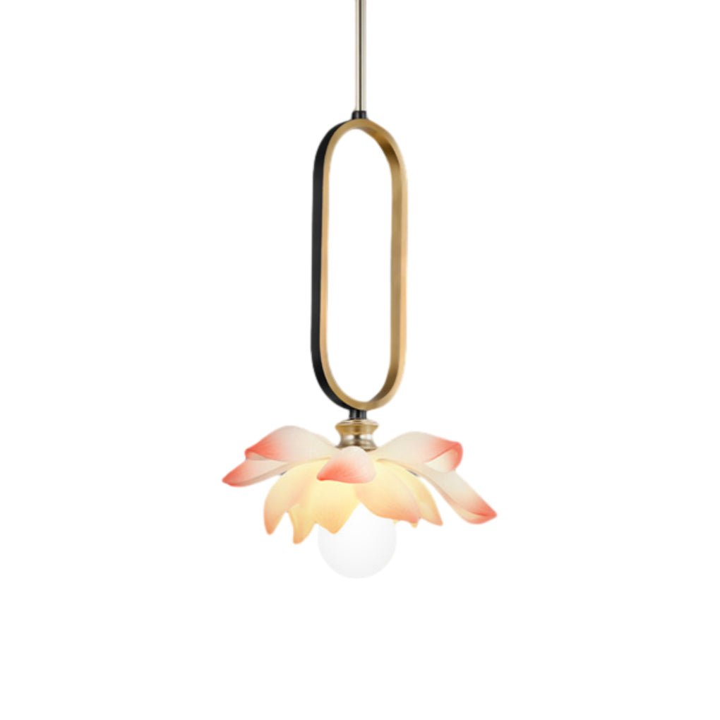 Lotus Flower Modern Pendant Light with LED Ring Design