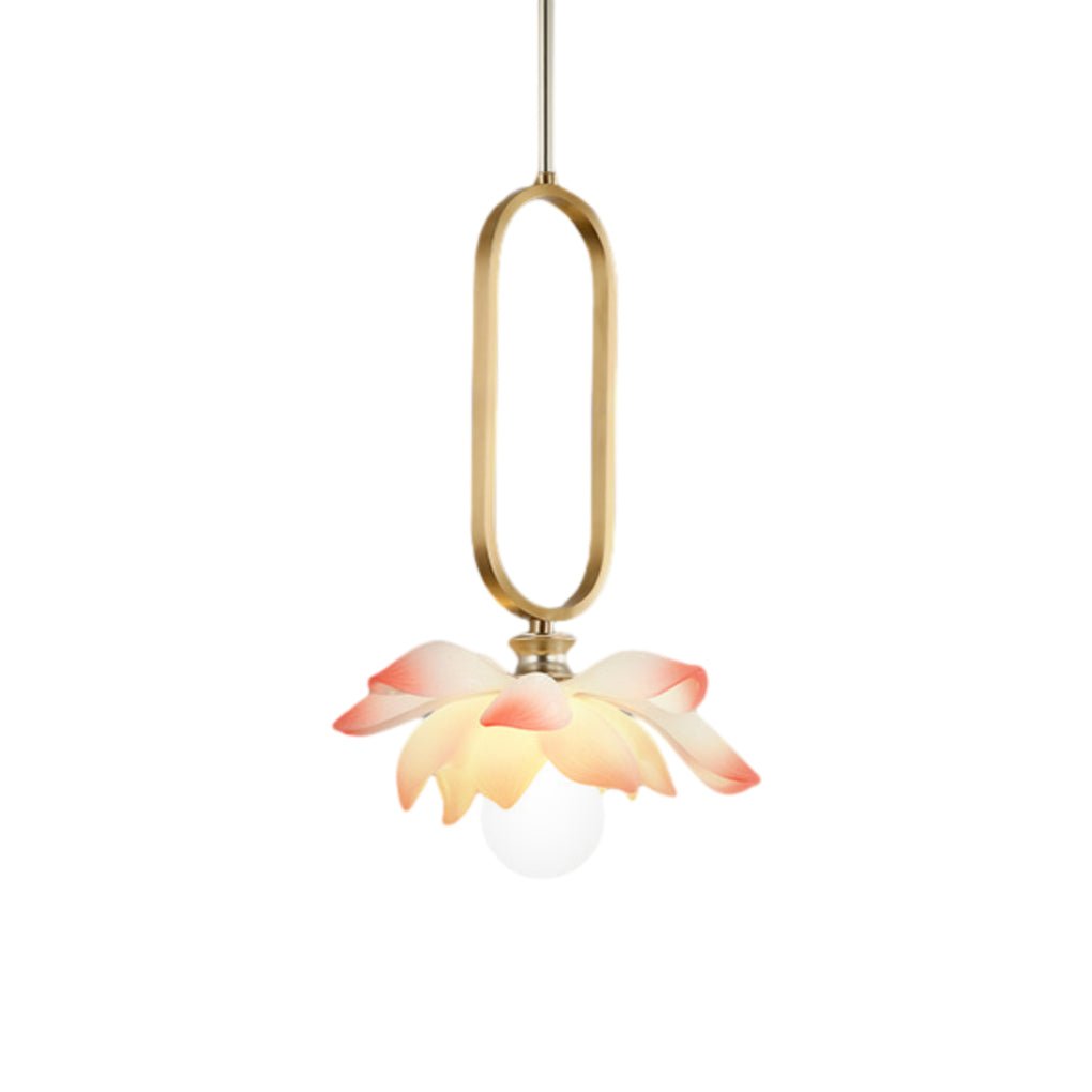 Lotus Flower Modern Pendant Light with LED Ring Design