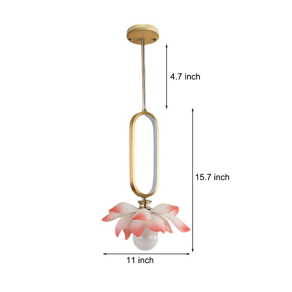 Lotus Flower Modern Pendant Light with LED Ring Design