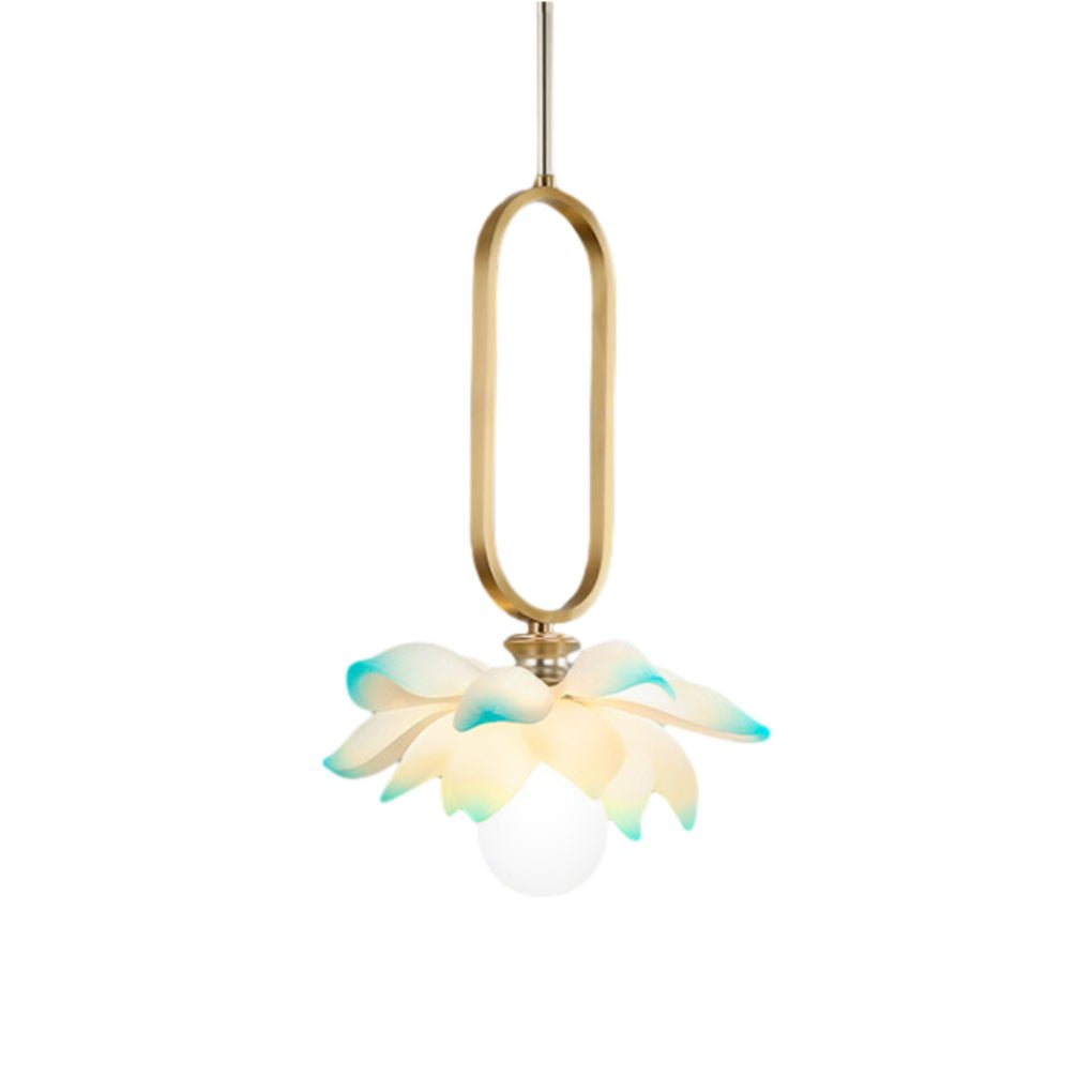 Lotus Flower Modern Pendant Light with LED Ring Design