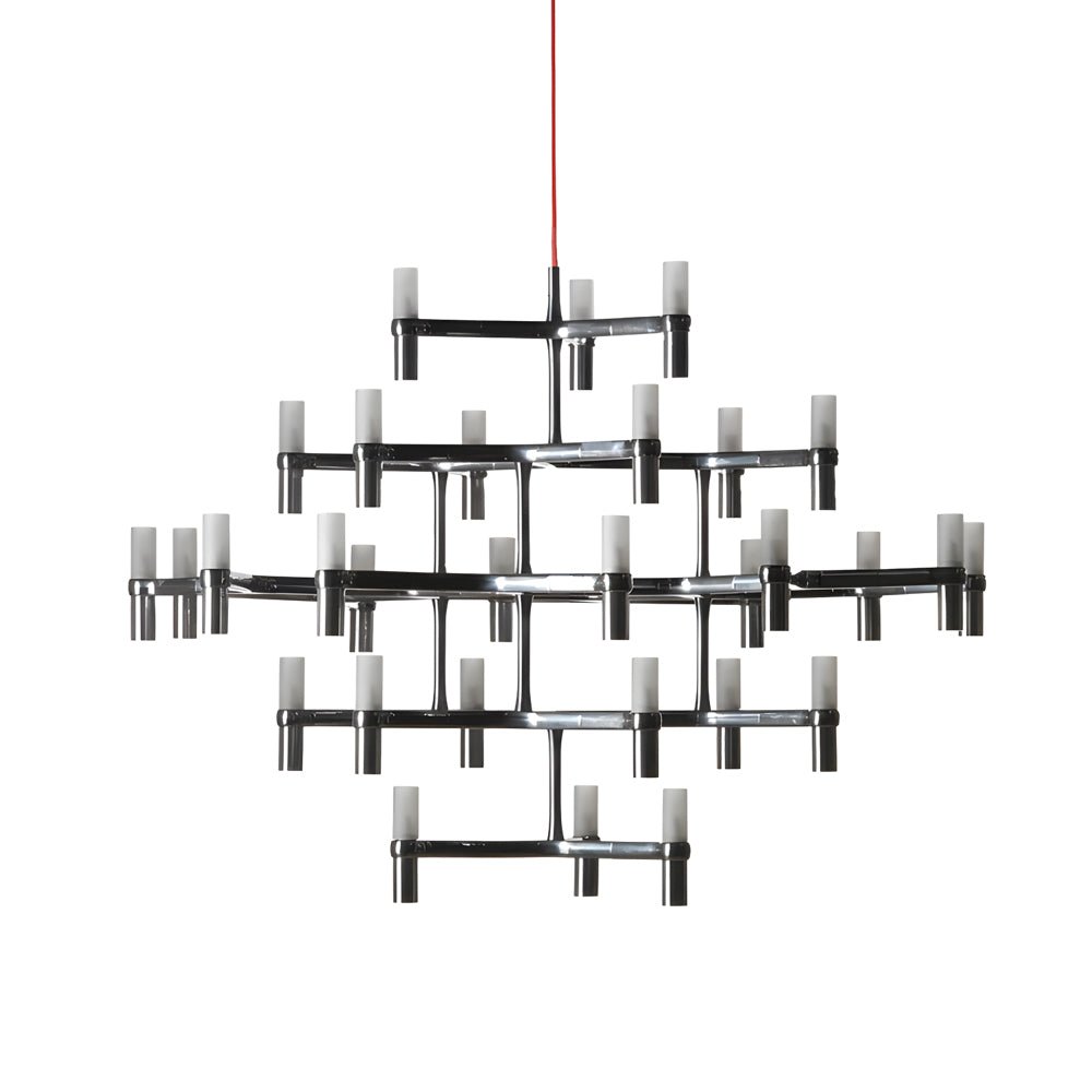Modern Geometric LED Chandelier with Frosted Glass and Metal Layers