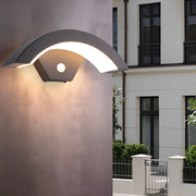 Industrial Curved LED Outdoor Wall Light Black Aluminum Downlight