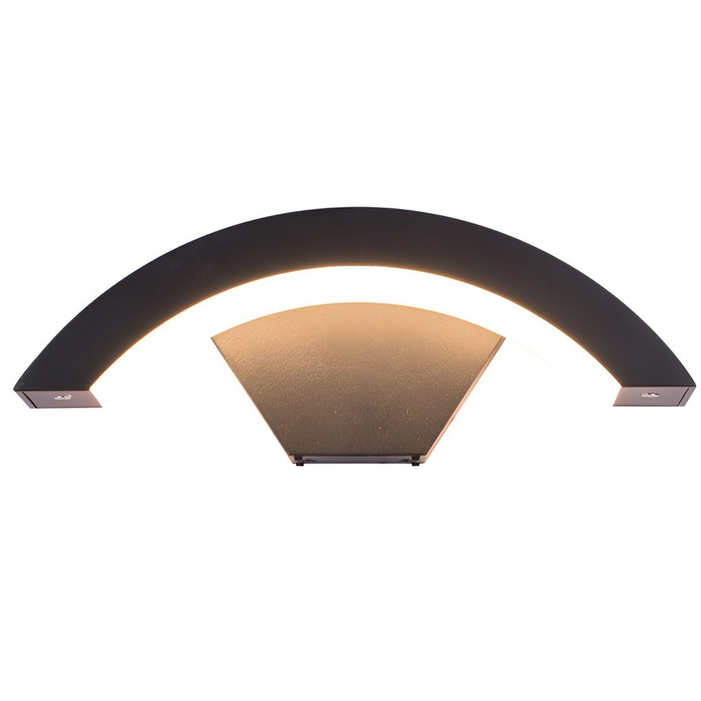 Industrial Curved LED Outdoor Wall Light Black Aluminum Downlight