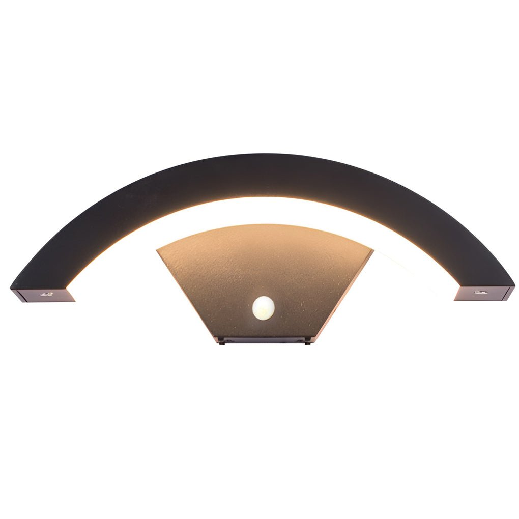 Industrial Curved LED Outdoor Wall Light Black Aluminum Downlight