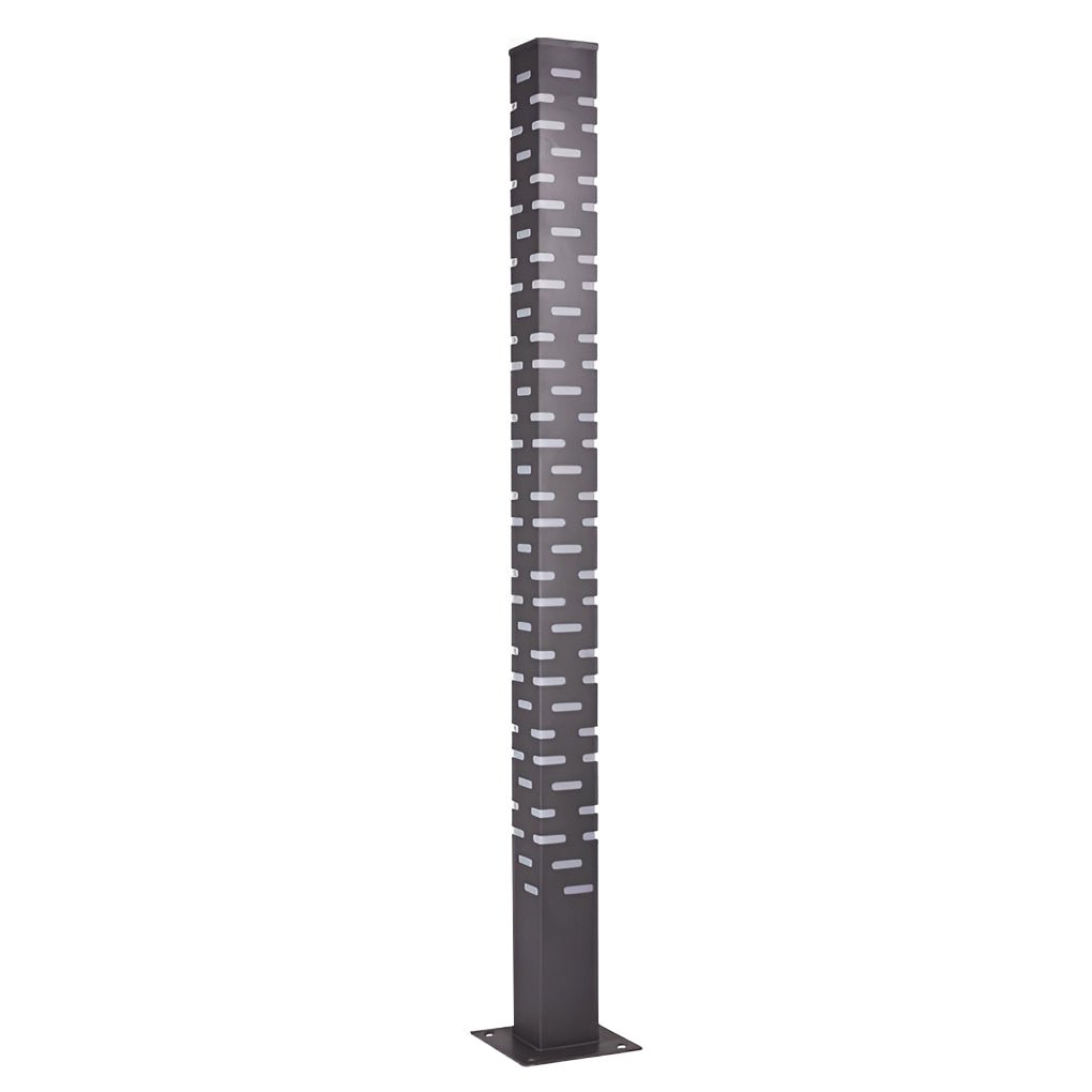 Modern Rectangular Outdoor Bollard Light - Stainless Steel & Acrylic