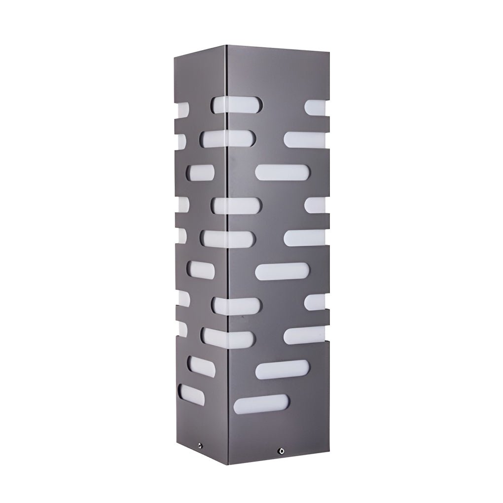 Modern Rectangular Outdoor Bollard Light - Stainless Steel & Acrylic