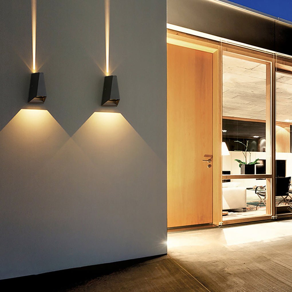 Modern Black LED Up Down Wall Light Waterproof Outdoor Sconce