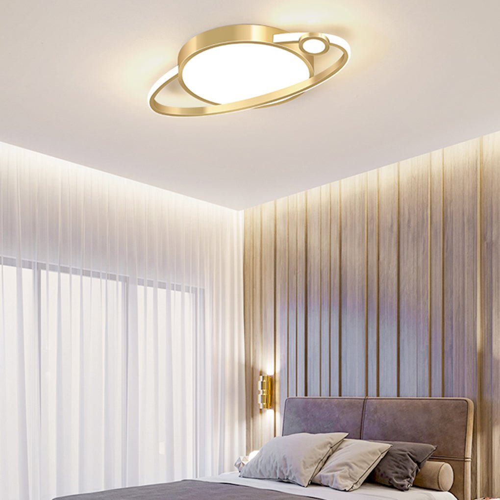 Modern LED Flush Mount Ceiling Light with Remote Control Dimming