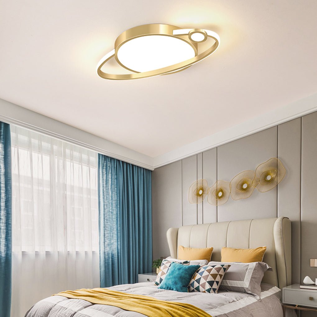 Modern LED Flush Mount Ceiling Light with Remote Control Dimming