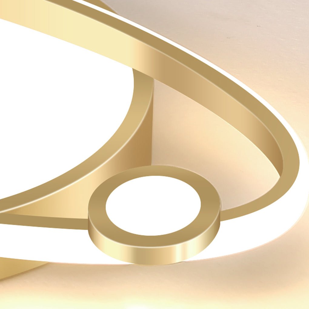 Modern LED Flush Mount Ceiling Light with Remote Control Dimming