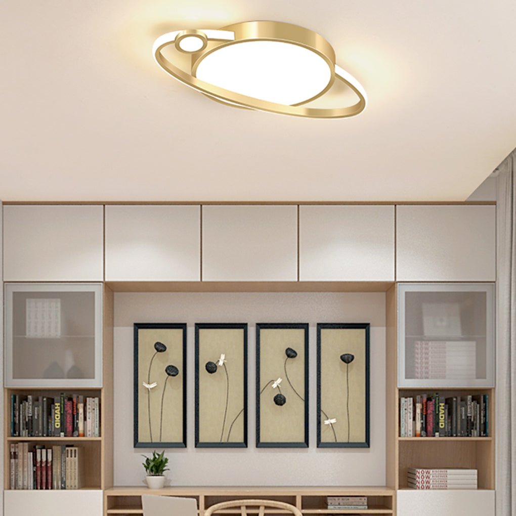 Modern LED Flush Mount Ceiling Light with Remote Control Dimming