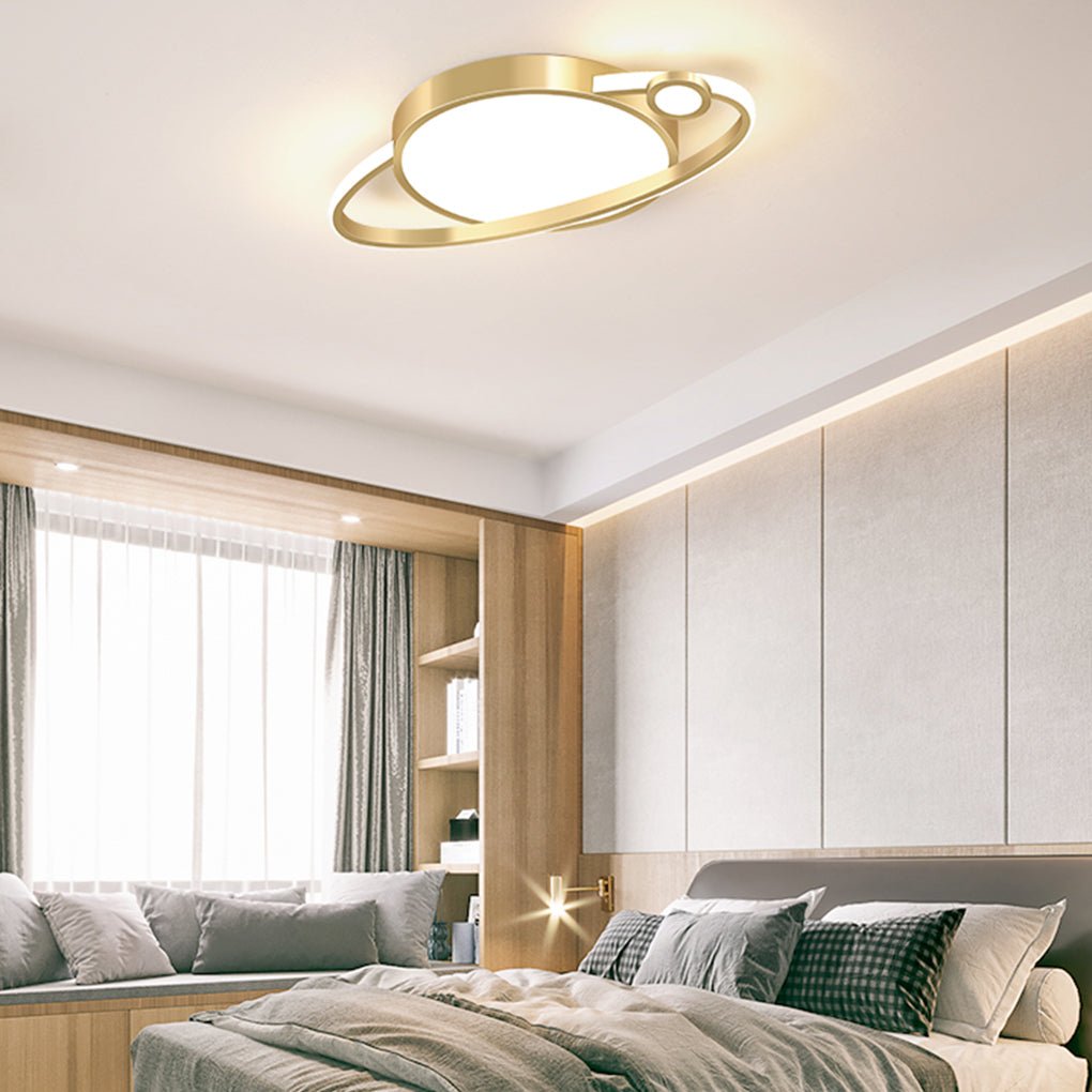 Modern LED Flush Mount Ceiling Light with Remote Control Dimming