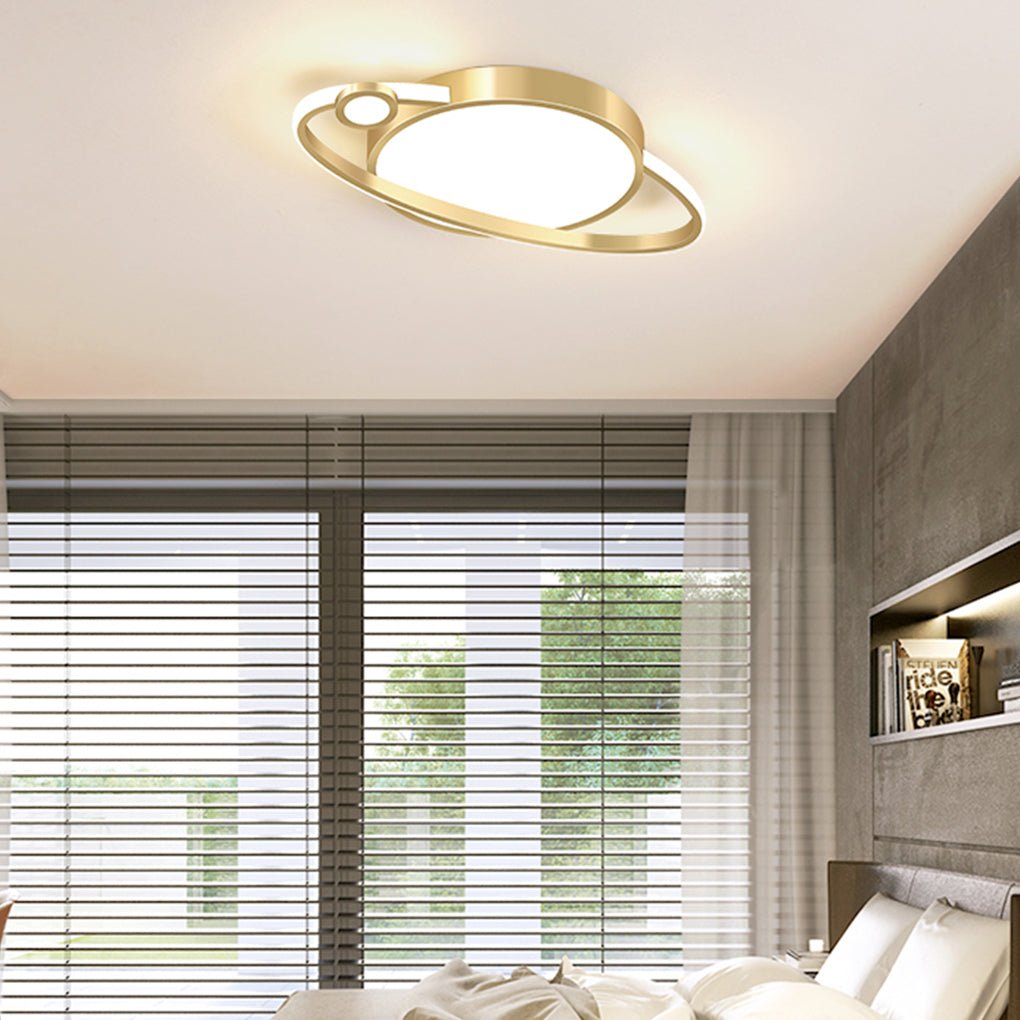 Modern LED Flush Mount Ceiling Light with Remote Control Dimming