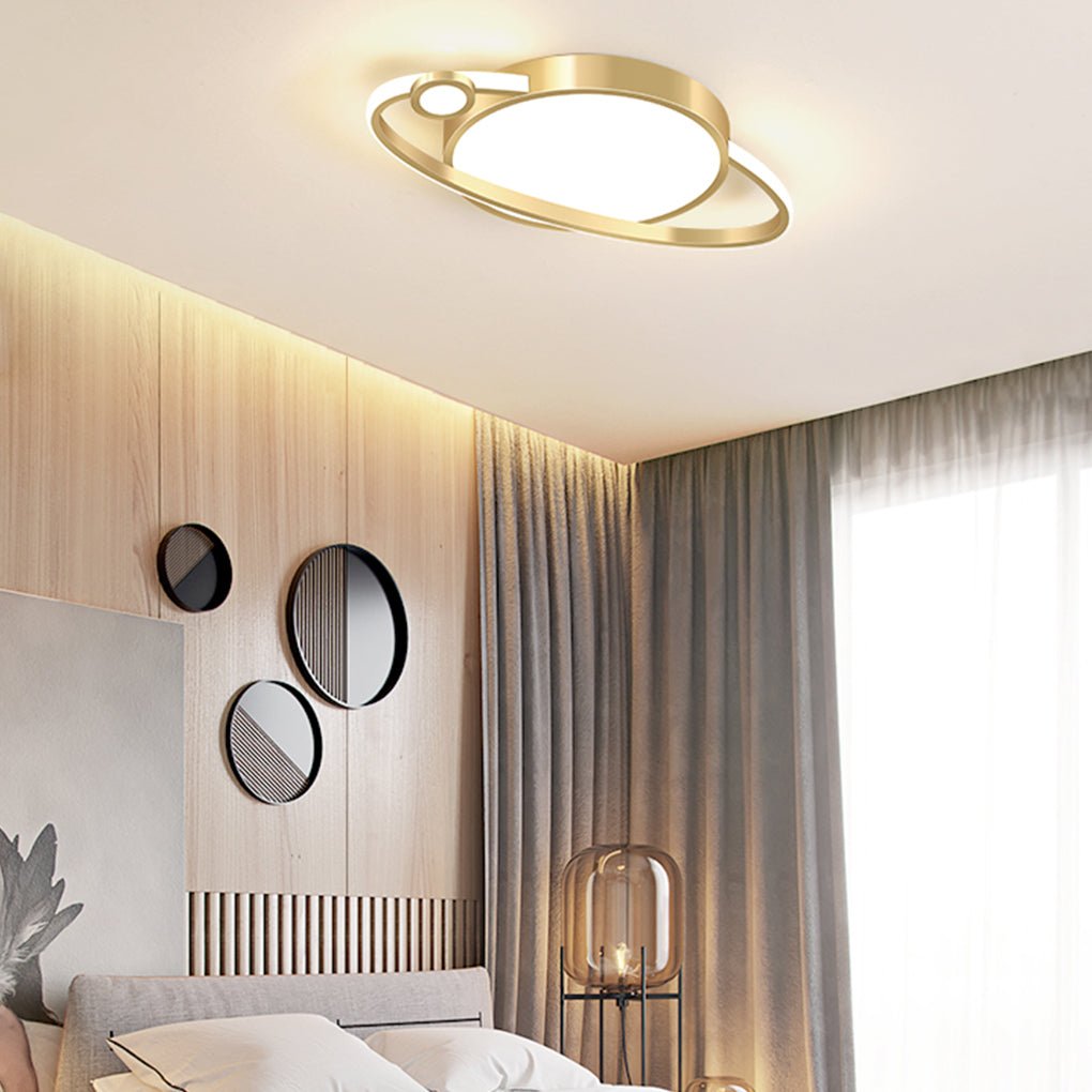 Modern LED Flush Mount Ceiling Light with Remote Control Dimming