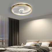 Modern Ring LED Ceiling Fan Light with Gold Finish