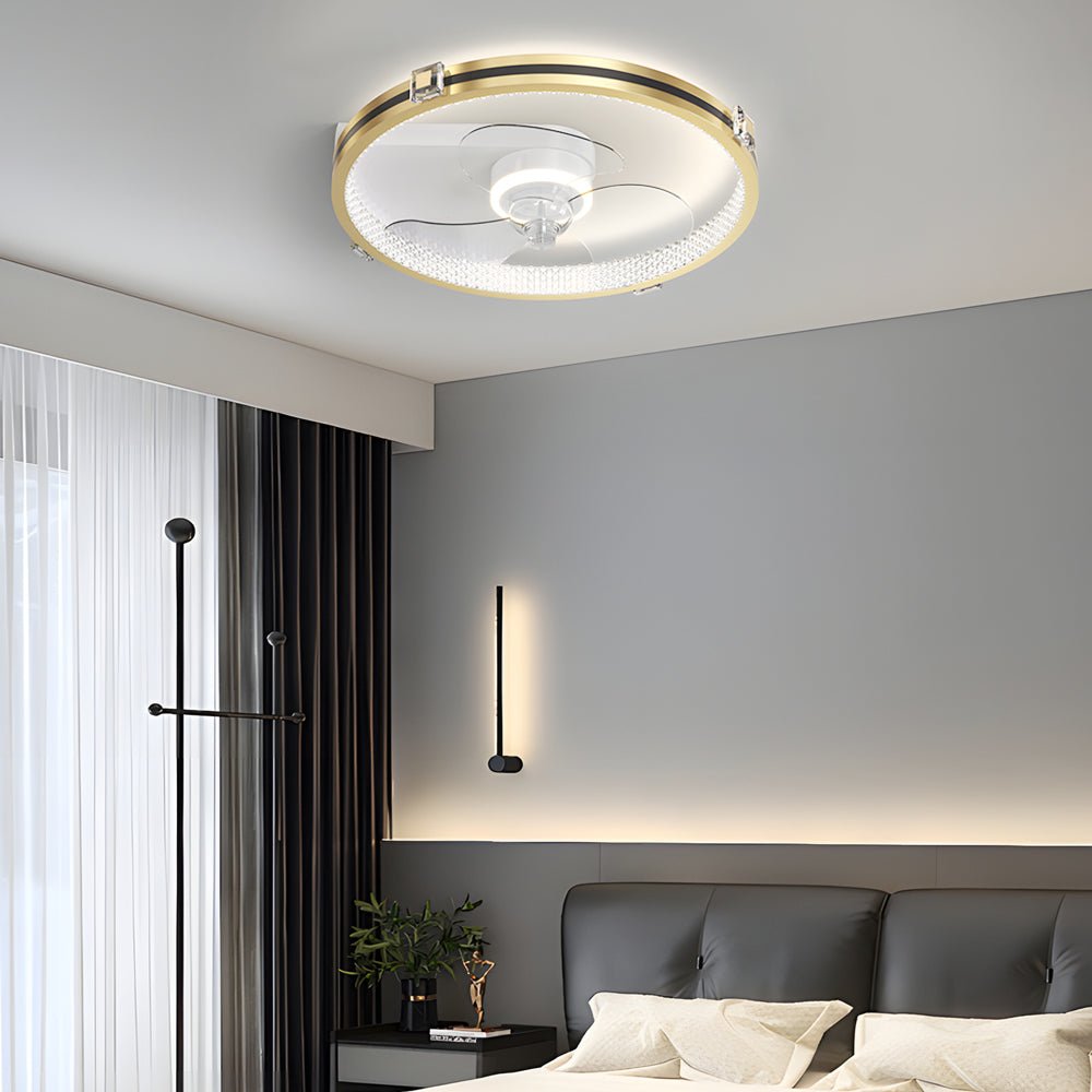 Modern Ring LED Ceiling Fan Light with Gold Finish