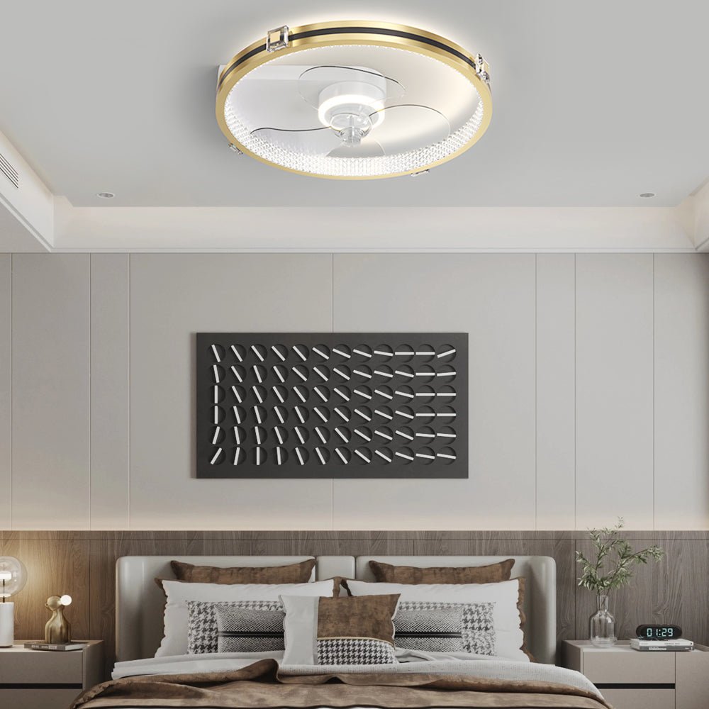 Modern Ring LED Ceiling Fan Light with Gold Finish