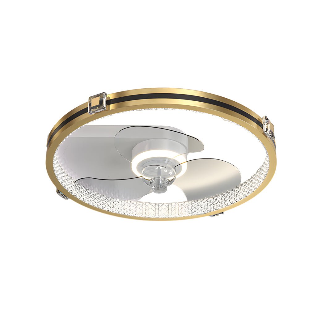 Modern Ring LED Ceiling Fan Light with Gold Finish