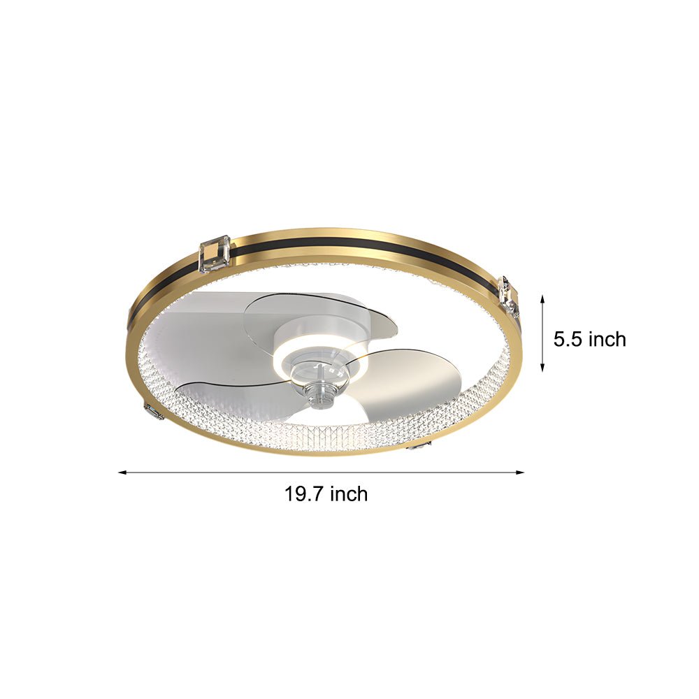 Modern Ring LED Ceiling Fan Light with Gold Finish