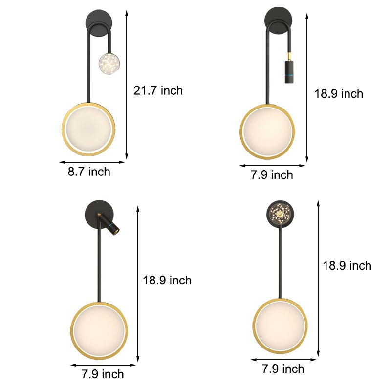 Modern LED Wall Sconce with Three-Step Dimming and Spotlight