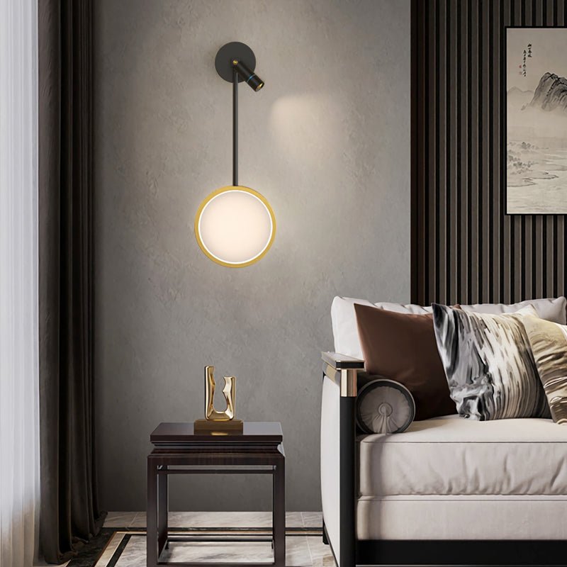 Modern LED Wall Sconce with Three-Step Dimming and Spotlight