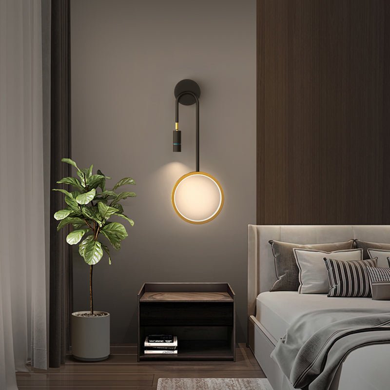 Modern LED Wall Sconce with Three-Step Dimming and Spotlight