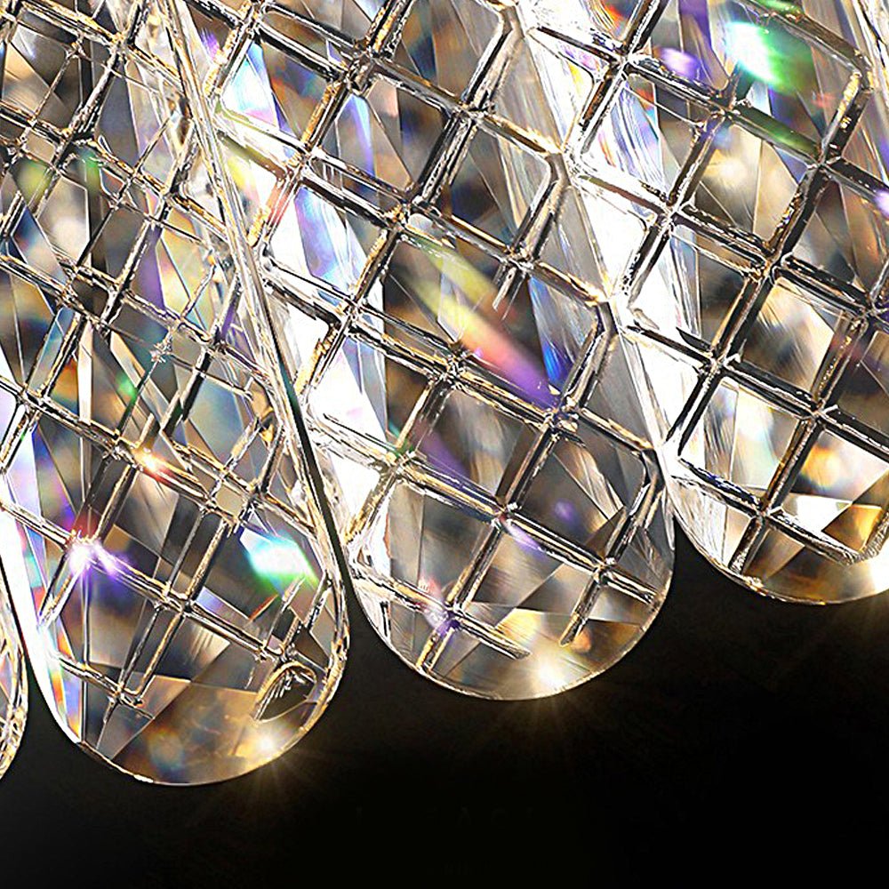 Modern Crystal Ring Chandelier with 3-Step Dimming LED
