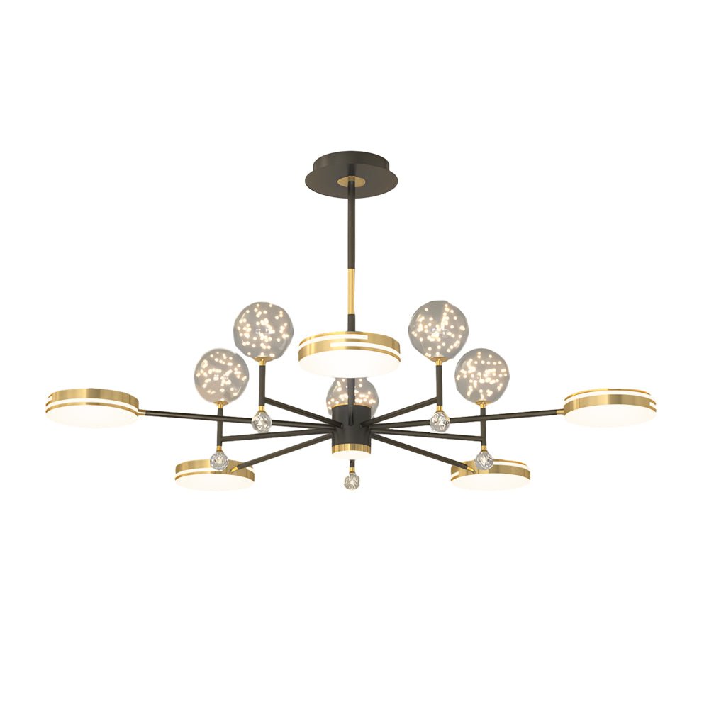Modern Crystal Ball Chandelier with Three-Step Dimming
