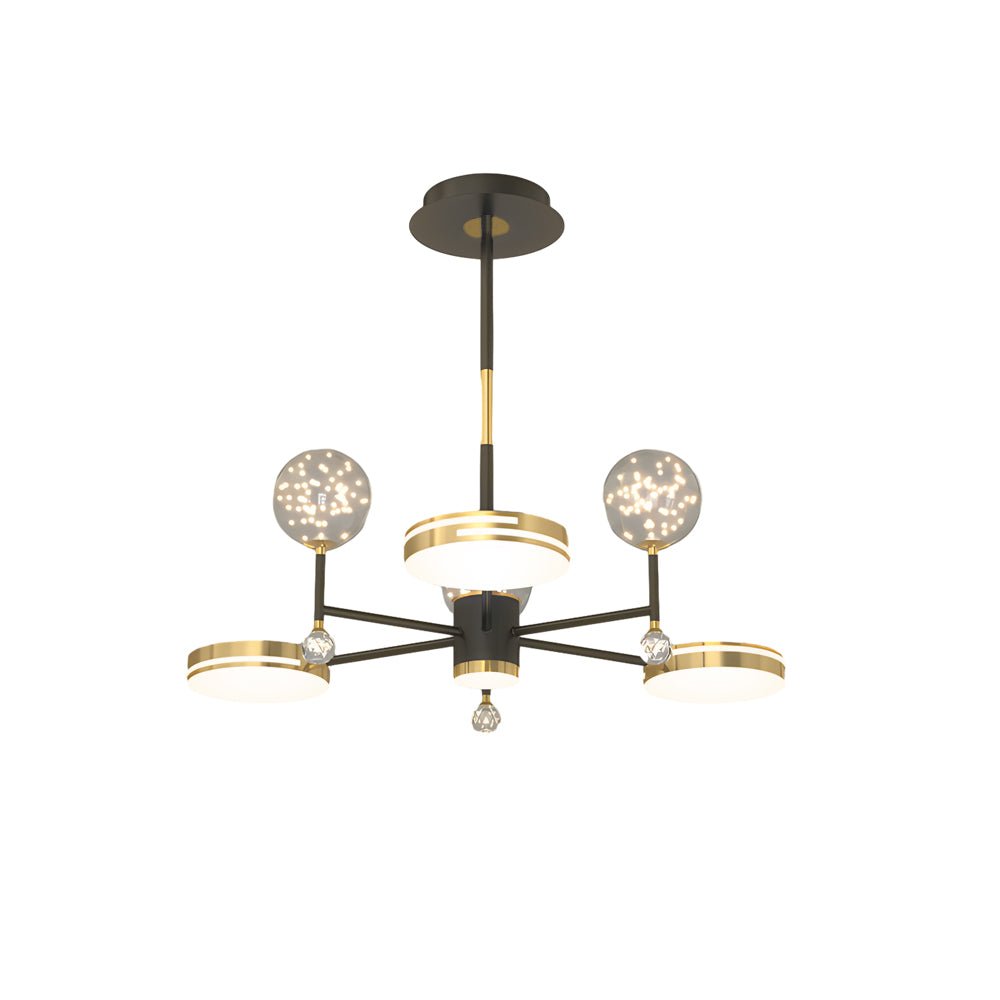 Modern Crystal Ball Chandelier with Three-Step Dimming