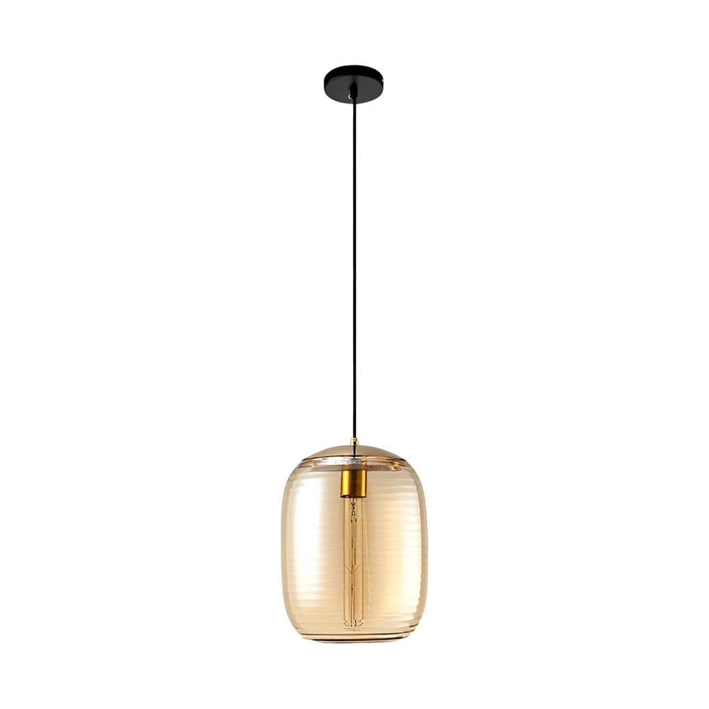 Spiral Glass Pendant Light – Modern Threaded Shade Chandelier