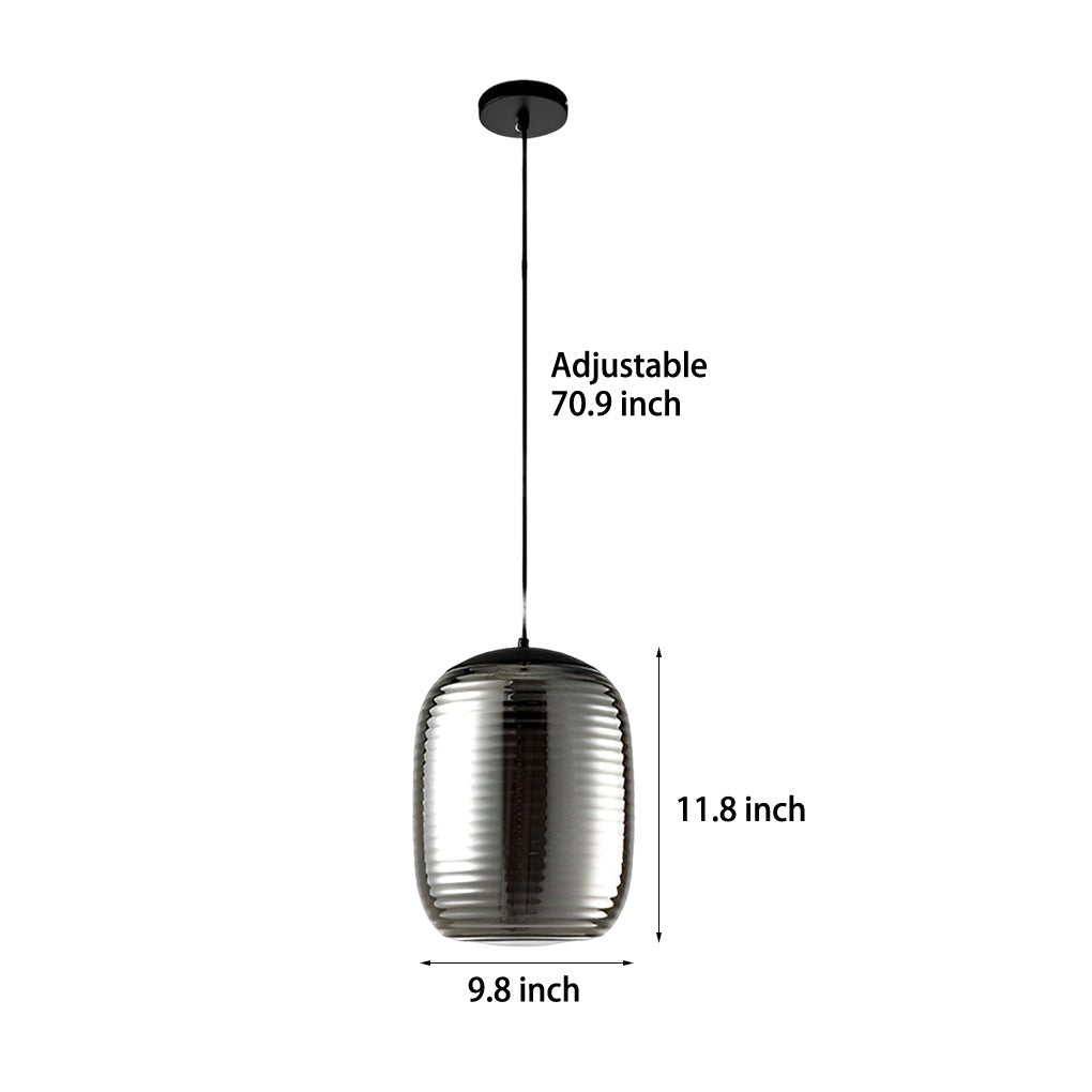 Spiral Glass Pendant Light – Modern Threaded Shade Chandelier