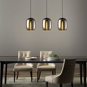 Spiral Glass Pendant Light – Modern Threaded Shade Chandelier
