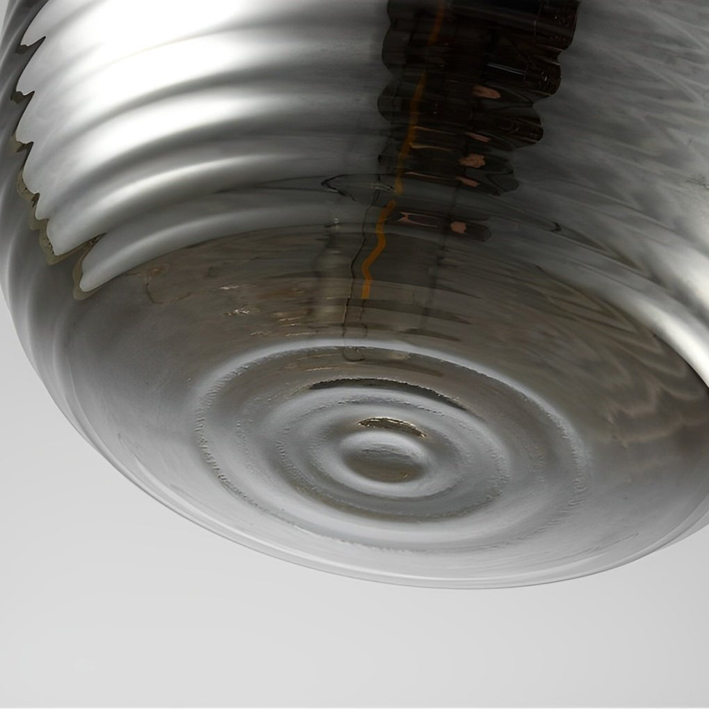 Spiral Glass Pendant Light – Modern Threaded Shade Chandelier