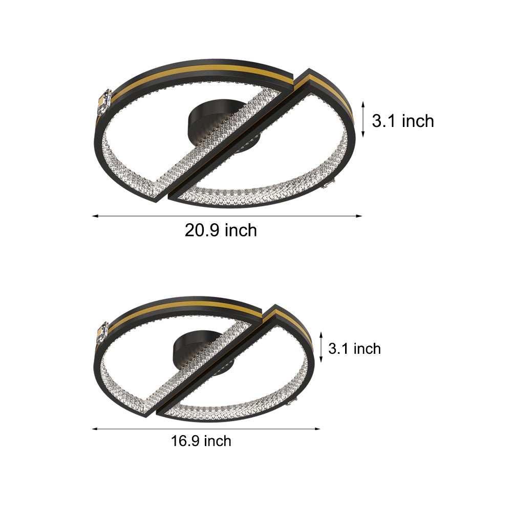 Modern LED Semicircle Ceiling Light with Three-Step Dimming