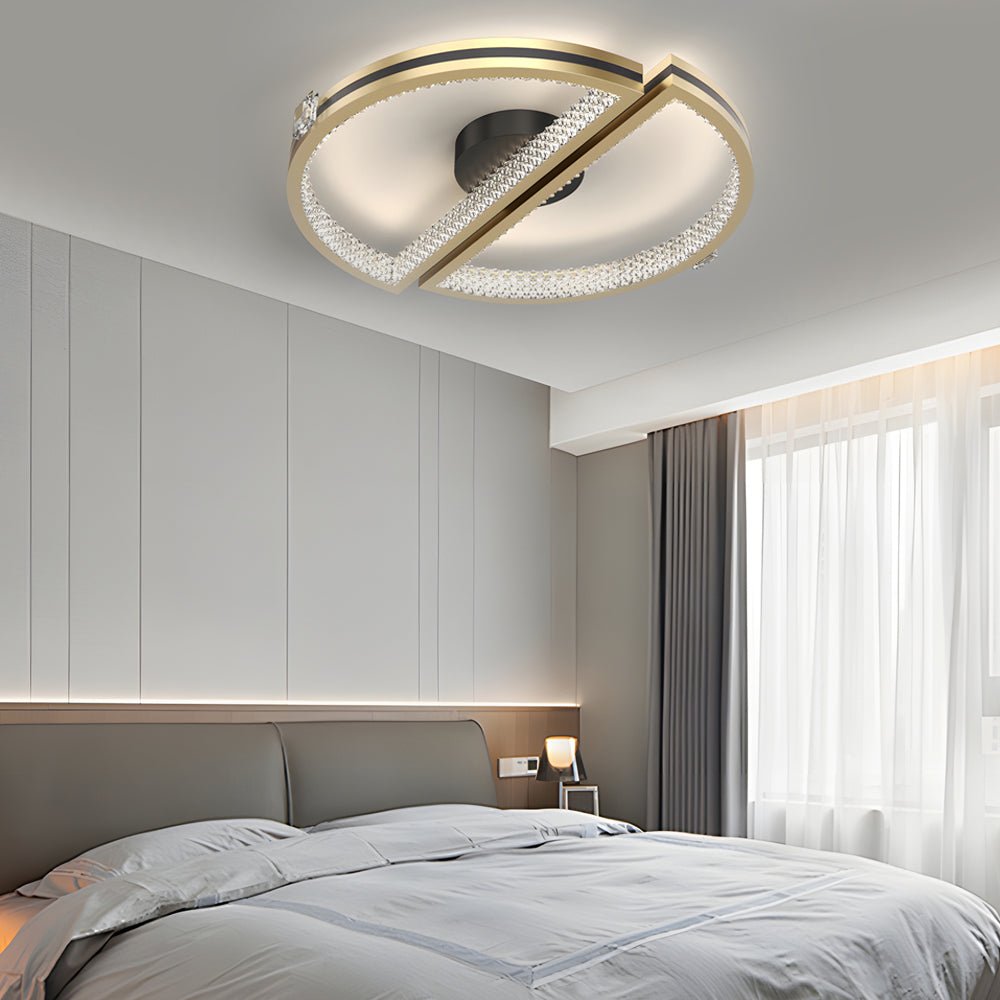 Modern LED Semicircle Ceiling Light with Three-Step Dimming