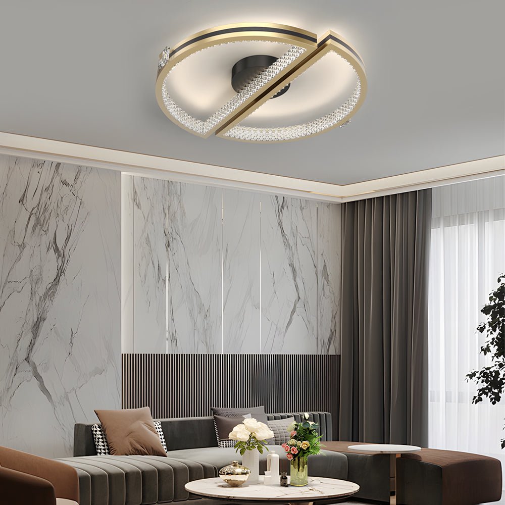 Modern LED Semicircle Ceiling Light with Three-Step Dimming