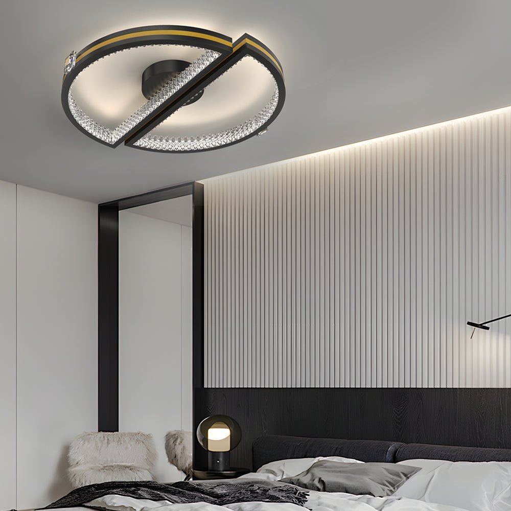 Modern LED Semicircle Ceiling Light with Three-Step Dimming