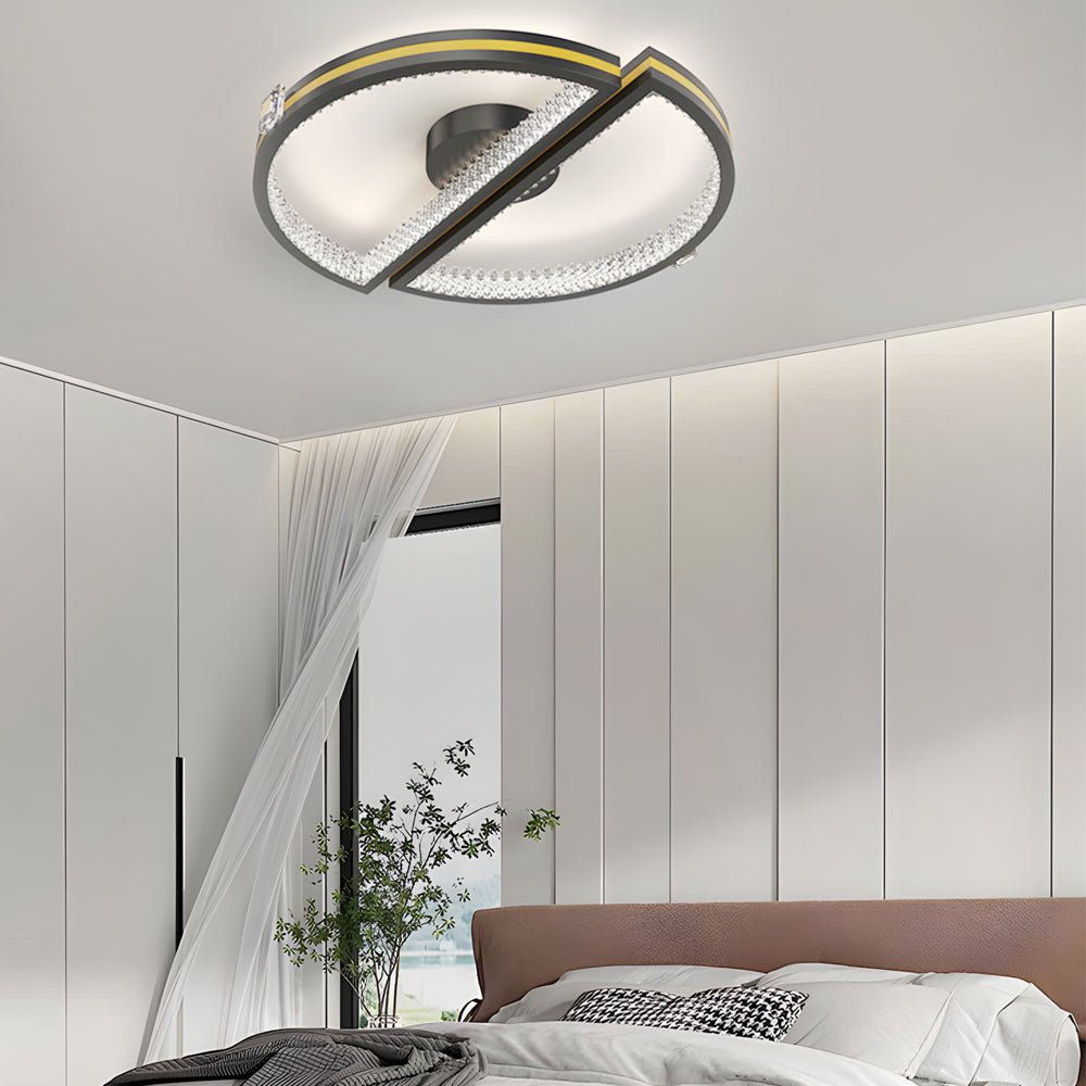 Modern LED Semicircle Ceiling Light with Three-Step Dimming