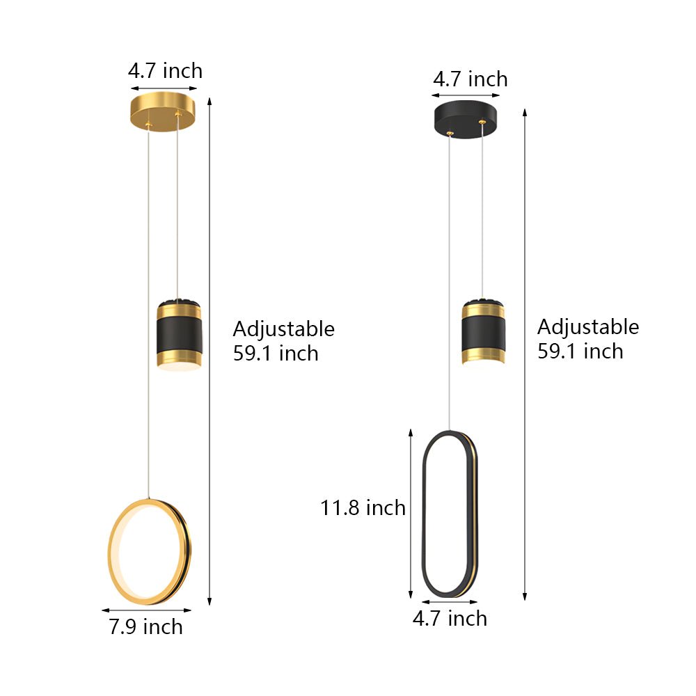 Starry Projection Ring Pendant Light Modern LED 3-Step Dimming