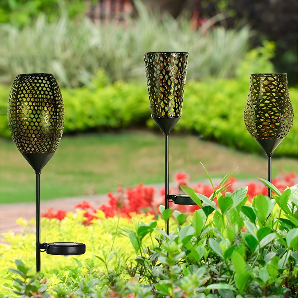 Wine Glass Solar LED Garden Light Vintage Outdoor Pathway Lamp