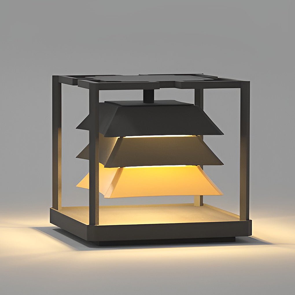 Layered LED Pillar Light – Waterproof Outdoor Garden Lamp