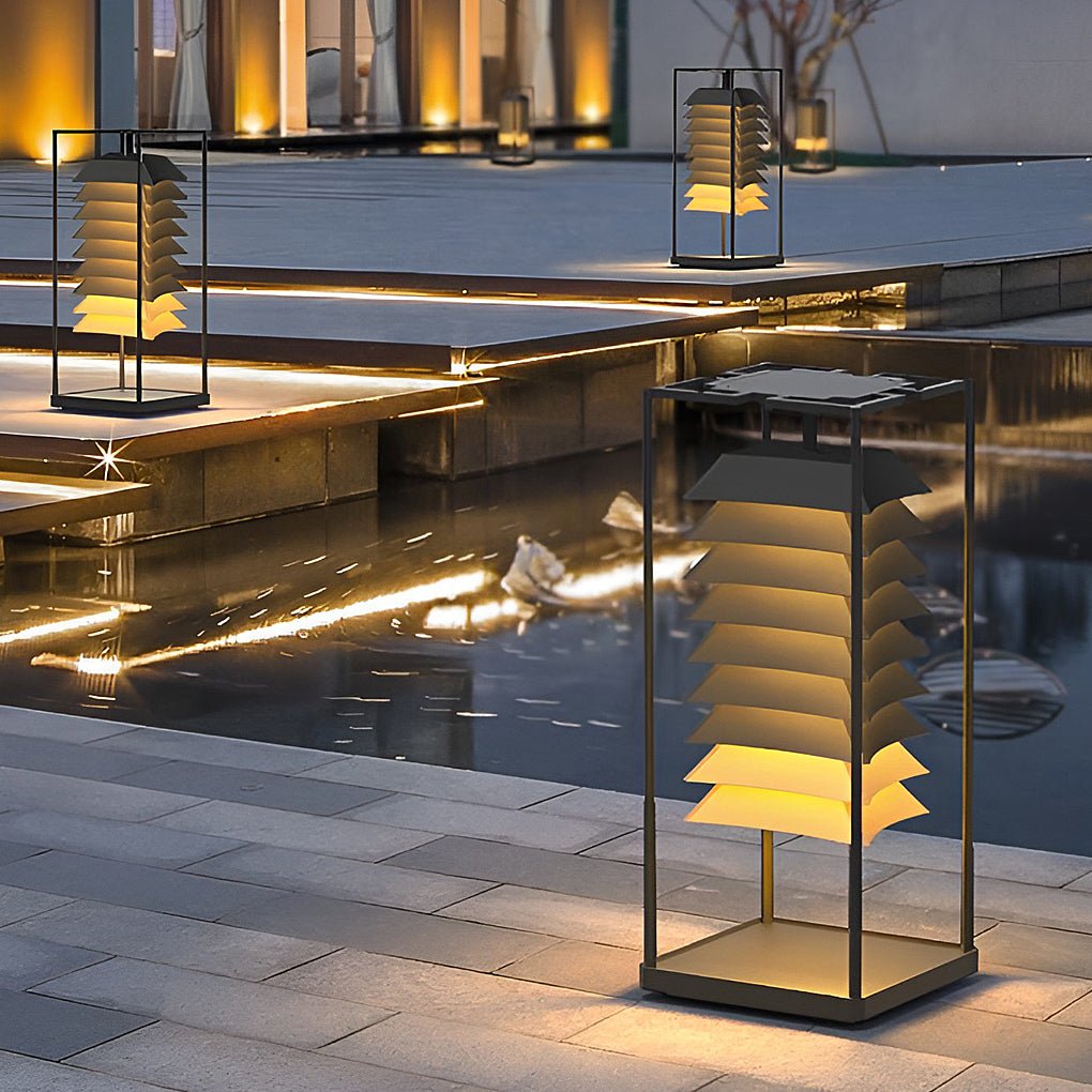 Layered LED Pillar Light – Waterproof Outdoor Garden Lamp