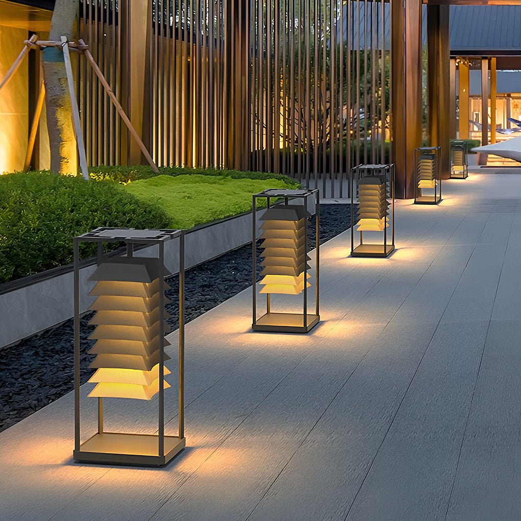 Layered LED Pillar Light – Waterproof Outdoor Garden Lamp
